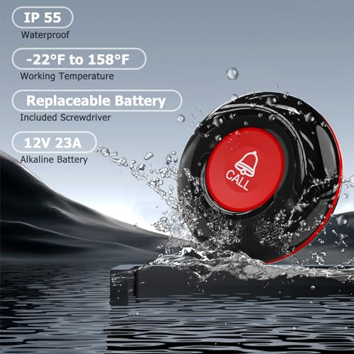 CallToU-Caregiver-Pager-Wireless-Call-Bell-Alert-Button-for-SeniorsElderlyPatients-1-Plugin-Receiver-1-Waterproof-Transmitter