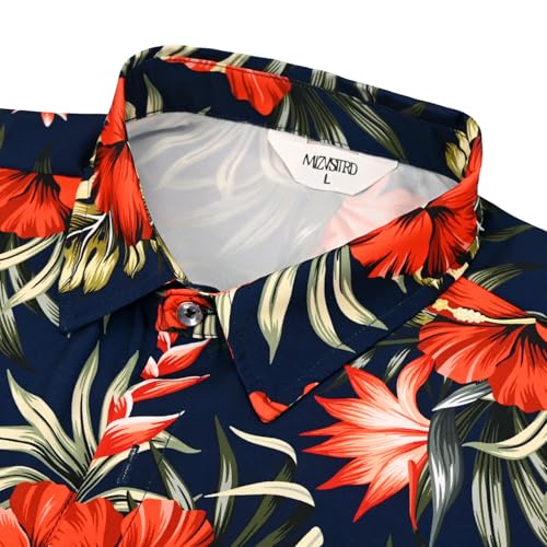 Image of Hawaiian Shirt for Men Tropical Shirts Summer Beach Button Down Short Sleeve Luau Aloha Floral Cruise Vacation Outfit 2026
