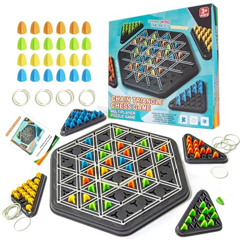 Juego de mesa Chain Triangle Chess Game estrategia familiar miniatura 1