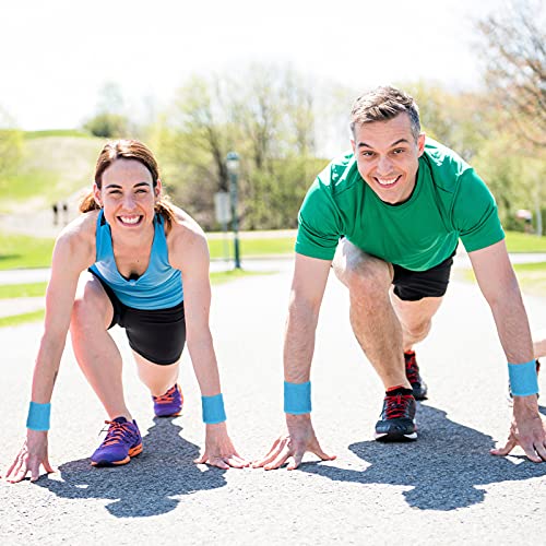 Image of Bememo 12 Pack Wristbands Sweatband for Women Men, Neon Colored Sport Wrist Bands, Tennis Football Basketball Sweatbands, Moisture Wicking Arm Bands for Working Out