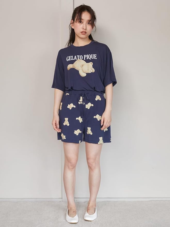 ジェラートピケ♡スポーティーベアワンポイントTシャツ＆総柄ショートパンツセット Amazon | [ジェラート ピケ] 【EC限定】ベアワンポイントTシャツ