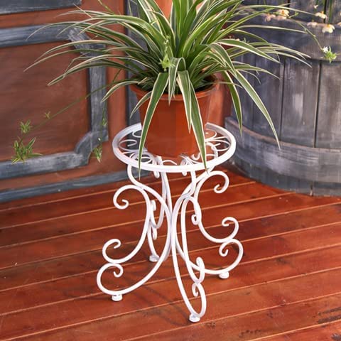 MetalTouch Plant Stand for Indoor Pots, 1 Potted Metal Plant Outdoor Decorative Flower Plants Display, Garden Container Round Supports for Planter (White) (B0B4X58V8V) Amazon Price History, Amazon Price Tracker