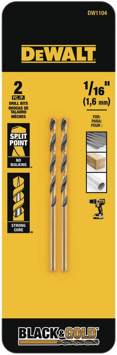 DEWALT ACCESSORIES DW1104 1/16" Black Oxide Bit (2 Pack)