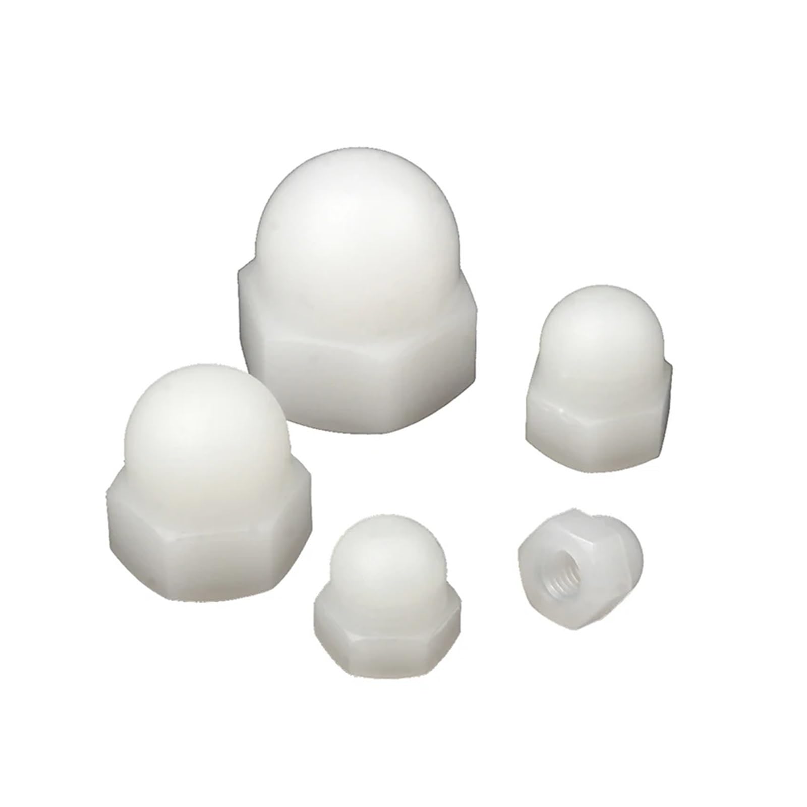 Dadi a calotta in nylon bianco/nero, dadi esagonali in plastica M3 M4 M5 M6 M8 M10 M12 M14 M16 M18 M20 for uso isolante(Black,M8 20pcs)