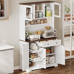 Hasuit 71.6" Pantry Cabinet with Charging Station, Tall Kitchen Pantry Storage Cabinet with Microwave Stand, Farmhouse Kitchen Hutch Cabinet with Storage Drawers for Kitchen Living Room, Dining Room, Hasuit 716 Pantry Cabinet with Charging Station Tall Kitchen Pantry Storage Cabinet with Microwave Stand Farmhouse Kitchen Hutch Cabinet with Storage Drawers for Kitchen Living Room Dining Room