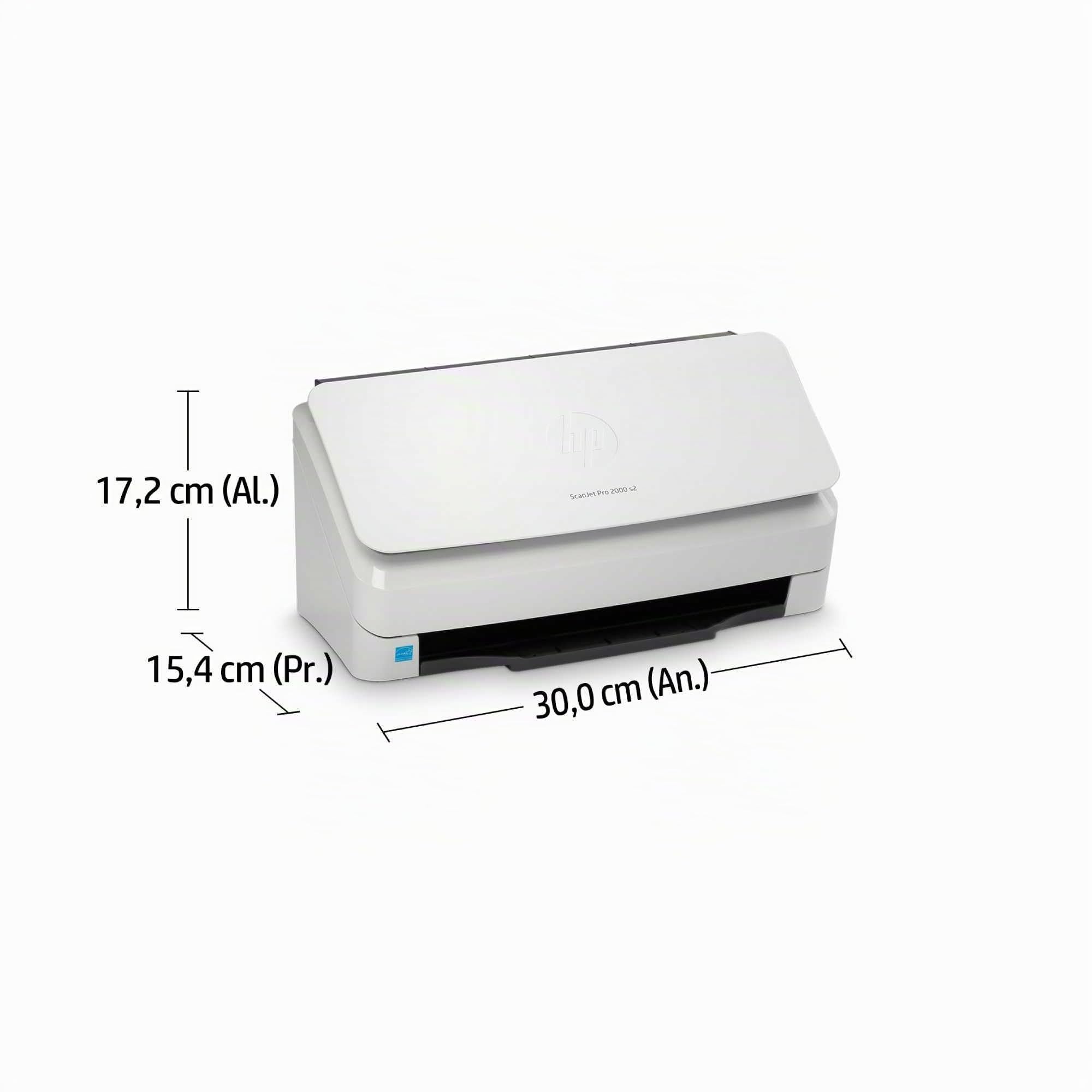 HP ScanJet Pro 2000 s2 Escáner Documentos ADF 50 Hojas Doble Cara 35 ppm 70 ipm USB 3.0 Gris