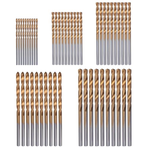 Treki 50pcs Mini Forets Hélicoïdaux en Acier Rapide avec Revêtement en Titane HSS Foret Hélicoïdaux 1.0/1.5/2.0/2.5/3.0mm Micro Drill Forets Bits...