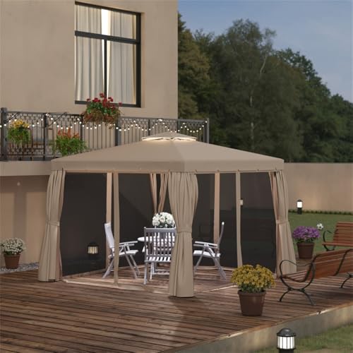 Sturdy Outdoor Gazebo with Vented Canopy, Aluminum Frame, and Wind-Resistant