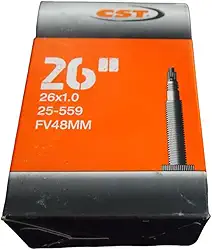 Câmara de Ar para Bicicleta MTB CST, Aro 26 x 1,0, 25-559, FV48MM