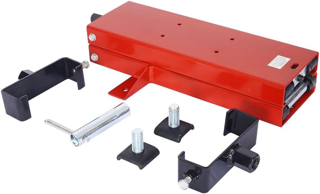 Motorcycle Scissor Lift Jack Hoist Stand 1100lbs, Height Adjustable Steel Center Lifting Crank Bracket with Saddle and Pins for Off-Road Vehicles and Adventure Motorcycles