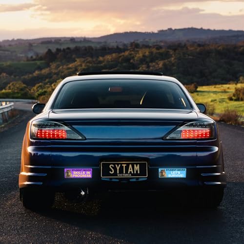 Image of 4Pcs Newbie Magnetic Yellow Car Stickers, Beginner Magnet Supplies for Car Student Driver Sign, Lovely New Driver Sticker Supplies Suitable for Keeping a Safe Distance on The Road