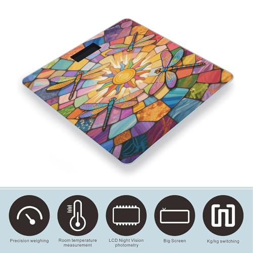 Balanza digital de baño con vidrio templado y pantalla LCD miniatura 3