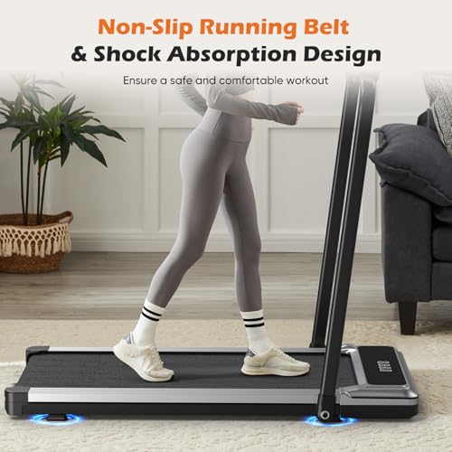 image for Sweetcrispy Walking Pad with Handle Bar, Folding Under Desk Treadmills