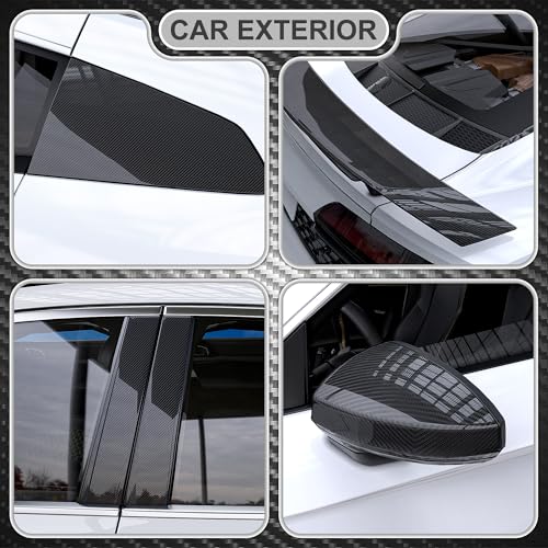 Image of Lypumso Carbon Fiber Vinyl Wrap 6D Gloss Black, Self Adhesive Car Wrap Film with Air Release Technology, Automotive DIY Vinyl Sticker for Car Motorcycle Interior Exterior, 1ft x 10ft with Tool Kits