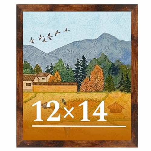 Veleclo 12x14 Picture Frame for Wall Display 12x14 Brown Picture Frame with Shatter Resistant Plexiglass Stable and Sturdy 12 x 14 Poster Frame for Wall Display Handpicked Gift Collection 1 Pack