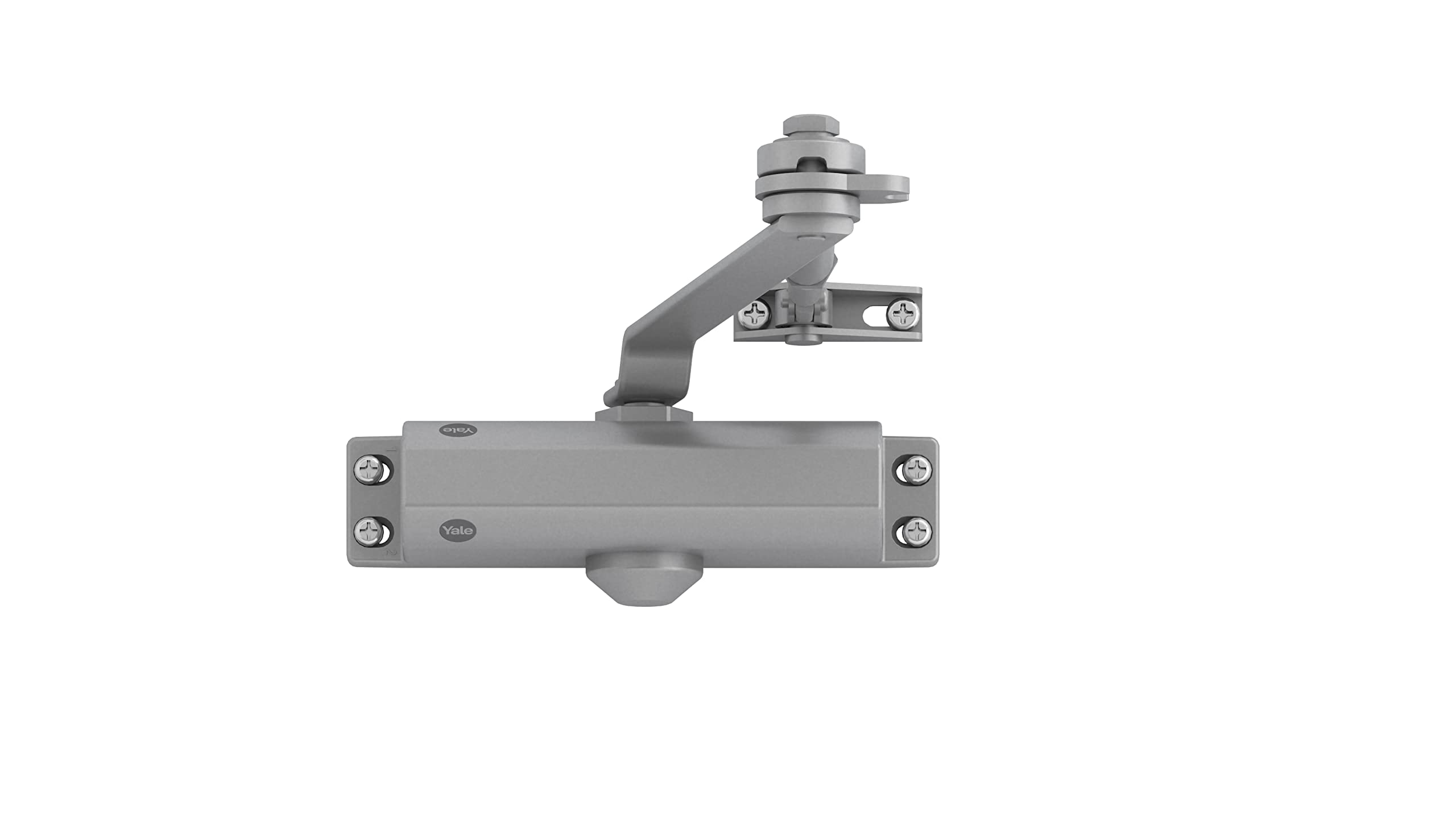 Yale Chiudiporta aereo serie 300 cod. 30-0300-0004-00-60-11 argento, braccio con fermo