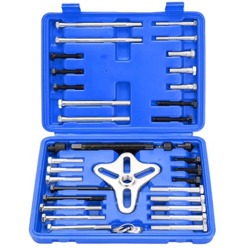 FreeTec 46 pcs Arrache Volant Magnetique, 35-95mm Extracteur de Volant de Direction, Universelle Kit Extracteur de Equilibreur Harmonique pour Démontage...