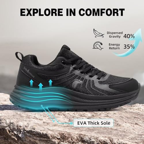 Image of OrthoComfoot Men's Orthopedic Waterproof Trail Running Shoes - Arch Support for Plantar Fasciitis, Orthotic Comfort, Flat Feet, Hiking Sport Gym Sneakers, Foot & Heel Pain Relief