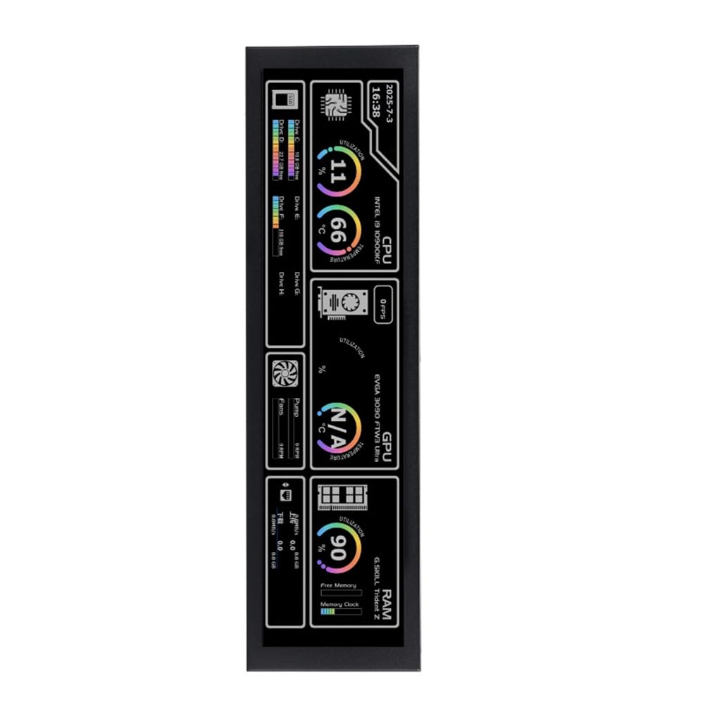 Pantalla Secundaria Turing Smart de 9.2 Pulgadas IPS USB, Monitor de Computadora para PC con CPU, GPU y RAM para Monitoreo y Visualización. — view 4