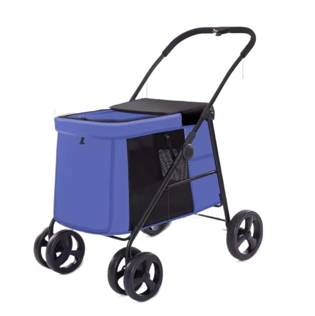 Cochecito de Mascotas Cochecito Plegable Para Mascotas Con 4 Ruedas, Cochecito Portátil Para Perros Y Gatos, Cochecito Para Perros Medianos Y Grandes Ruedas para Gatos/Perros(Blue)