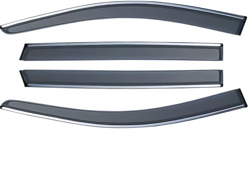 liufangfc Wind Deflectors for Ford F-150 Raptor MK1-P415 2009-2014 – 4pc Tape-On Smoked Visors, Weatherproof, Anti-Salt/Snow, Low-Noise