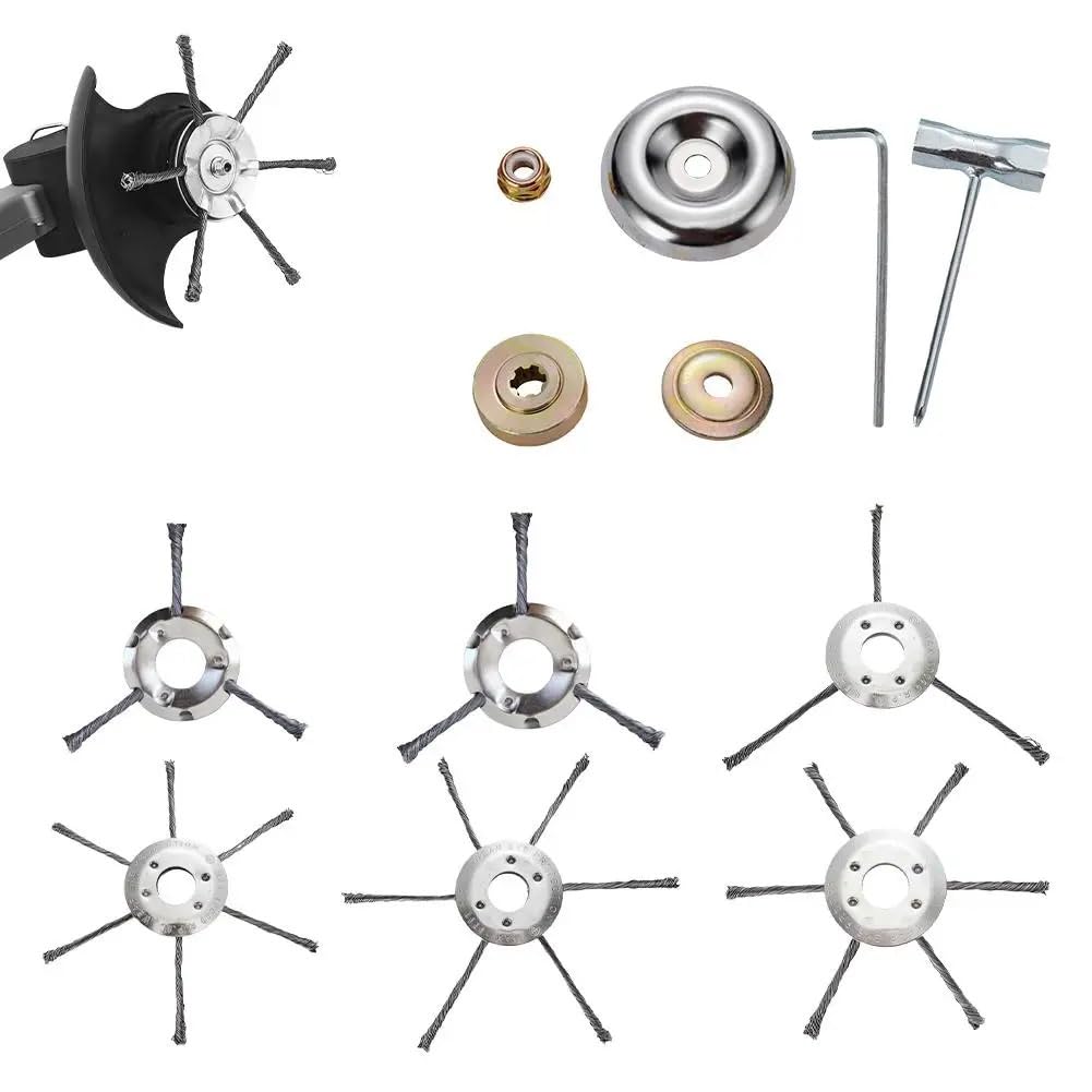 Cabezal de Corte Hierba Alambre Acero 7/8/9 Pulgadas, Cepillo Universal for Malas Hierbas, Compatible con cortacésped eléctrico, desbrozadora, eliminación óxido Musgo(F 9in 230MM)