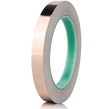 Hxtape 1/2 Inch Copper Foil Tape, Conductive Adhesive, Double-Sided Conductive Tape to Guitar & EMI Shielding, Slug Repellent, Crafts, Electrical Repairs, 1/2 inch(12mm) 66ft