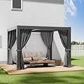 Aluminum Outdoor Louvered Pergola 10' x 10' With Adjustable Roof for Deck, Patio, Lawn & Garden