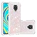 Produktbild ZDXX-PC Redmi Note 9S / Note 9 Pro Durchsichtig Hülle, Glitzer Flüssig Treibsand Handyhülle Silikon Weich TPU Bumper Schutzhülle Case für Xiaomi Redmi Note 9S / Note 9 Pro Max (Silver Pink Star)