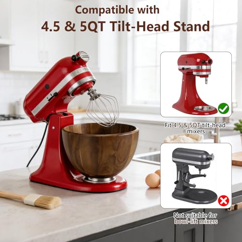 Tazón de Mezcla de Madera de Nogal 5 QT miniatura 3