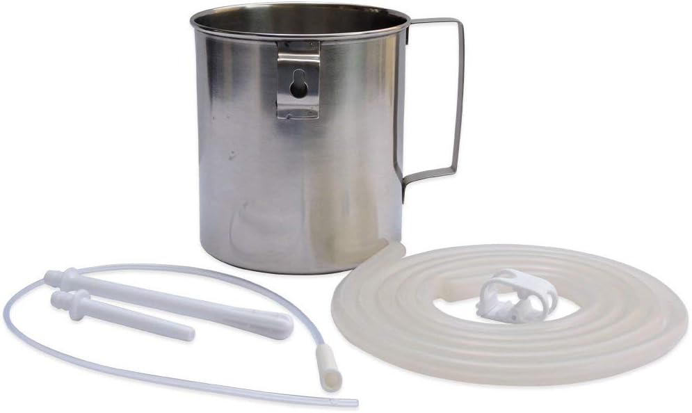 High Grade Stainless Steel Enema Kit (2.0 Quart) with Medical Grade Silicone Hose, 6 Count (Pack of 1), 6 Count (Pack of 1) - Image 3