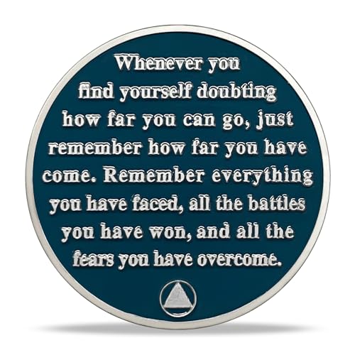 Image of Imasoner 8 Month Sobriety Coin, Summer Seasons AA Medallion Recovery Chip | Daily Reminder Sober Token with Inspirational Quote, Clean Time Milestone Gift for Alcoholics Anonymous Members Men & Women