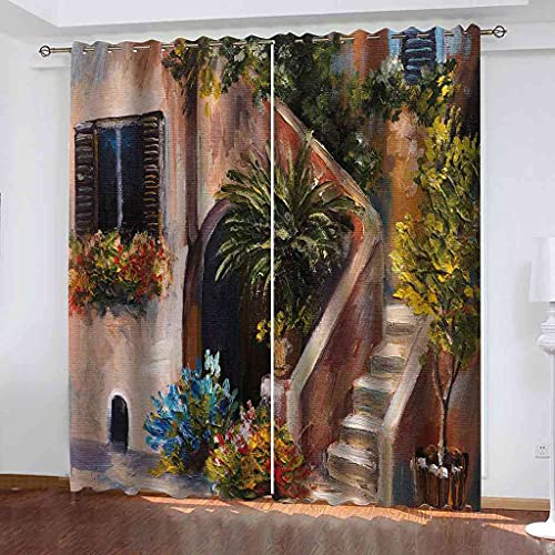 Rideaux à oeillets 100% polyester 3D avec isolation phonique supérieure