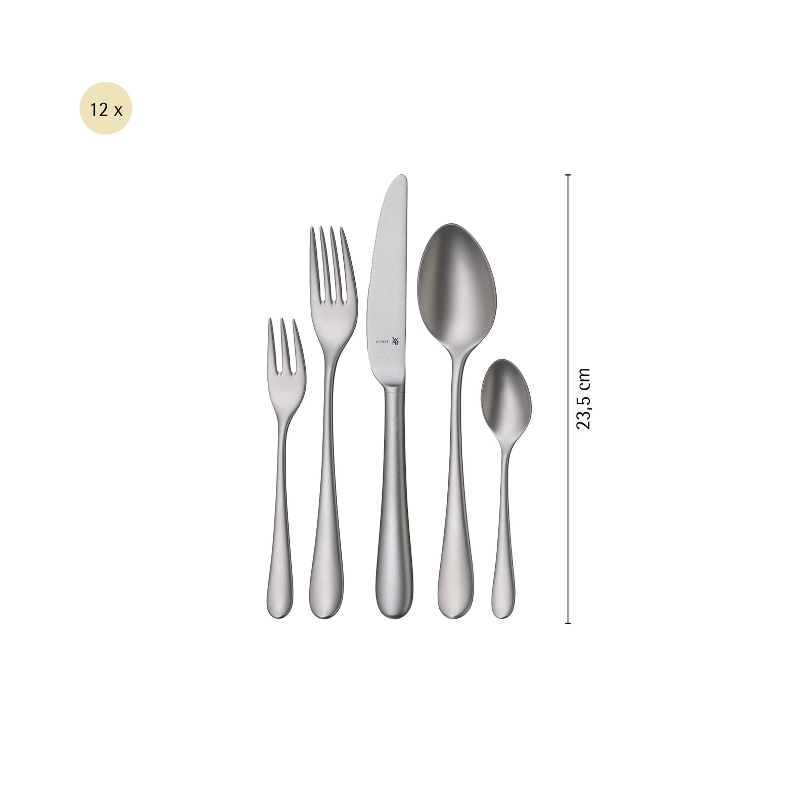 Merit Besteck-Set, 66-teiliges Set, 12 Personen, Ergonomisch, Cromargan protect, Spülmaschinenfest, Geschmiedete Klingen, Besteckbox 1140006311