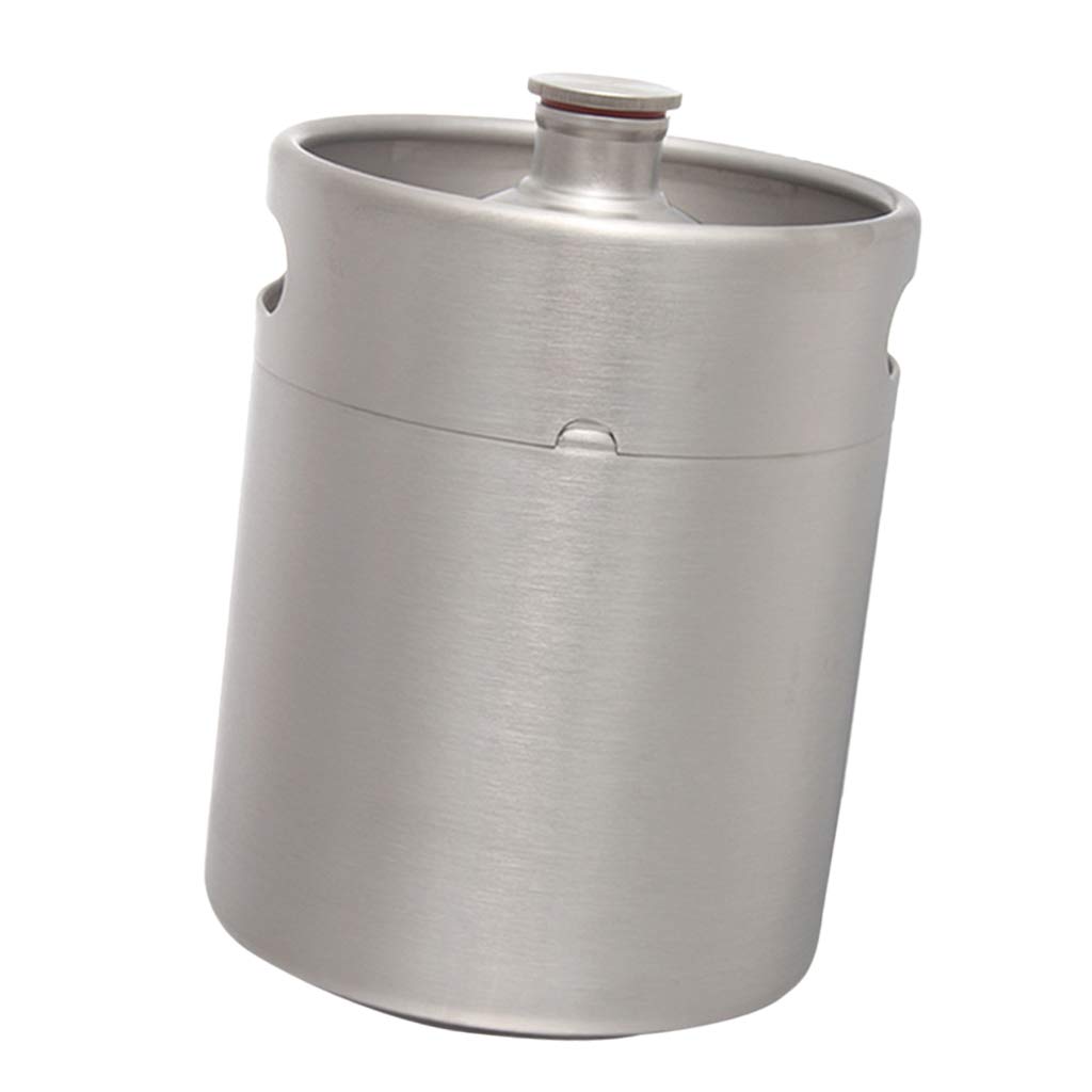 Keg Growler en Acier Inoxydable pour Bière Artisanale Bouteille Fermentation Fonction d'Étanchéité Pression Réglable Adapté au, 5L