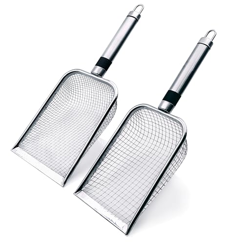2 Pack Soil Sifter for Gardening Stainless Steel Handle
