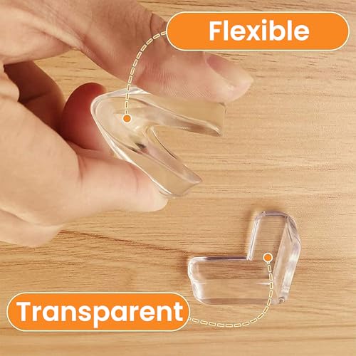 Image of 20 Silicone Corner Guards for Baby - Transparent Table & Furniture Corner Protectors for Sharp Edges, Baby Proofing Child Safety