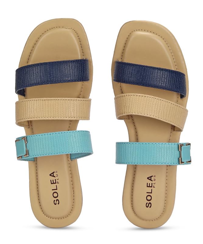 PARAGON K6019L Womens Sky Blue Sandals | Stylish Slip on Flat Sandals with Cushioned Soles | Comfortable Everyday Sandals for Outdoor Use (B0CB67F4MP) Amazon Price History, Amazon Price Tracker