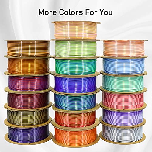 Image of TTYT3D Dual Color Silk Shiny PLA Coextrusion 3D Filament, 1.75mm Silk Shiny 2 Colors in 1 Printing PLA, Widely Fit for 3D Printer, 2.2lbs 1KG Dual Color 3D Printer Material, Green /Pink