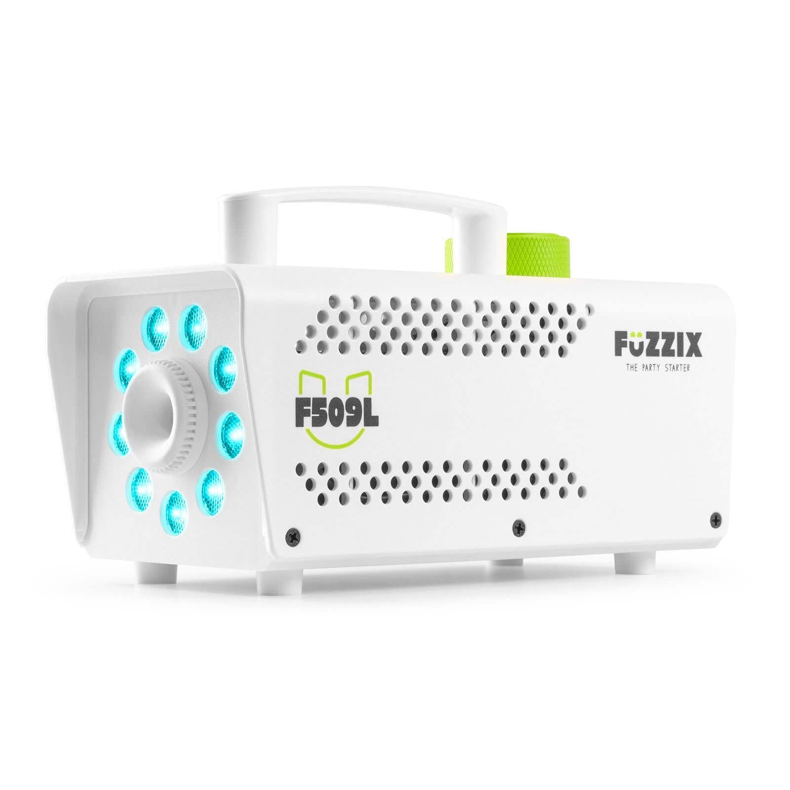 Fuzzix F509LW Nebelmaschine Mini mit LED Lichteffekt und 5 Liter Nebelfluid, 500 Watt mit Fernbedienung, Rauchmaschine Party, Smoke Machine mit 9 LEDs RGB, Hochzeiten, Nebelmaschine Halloween Party