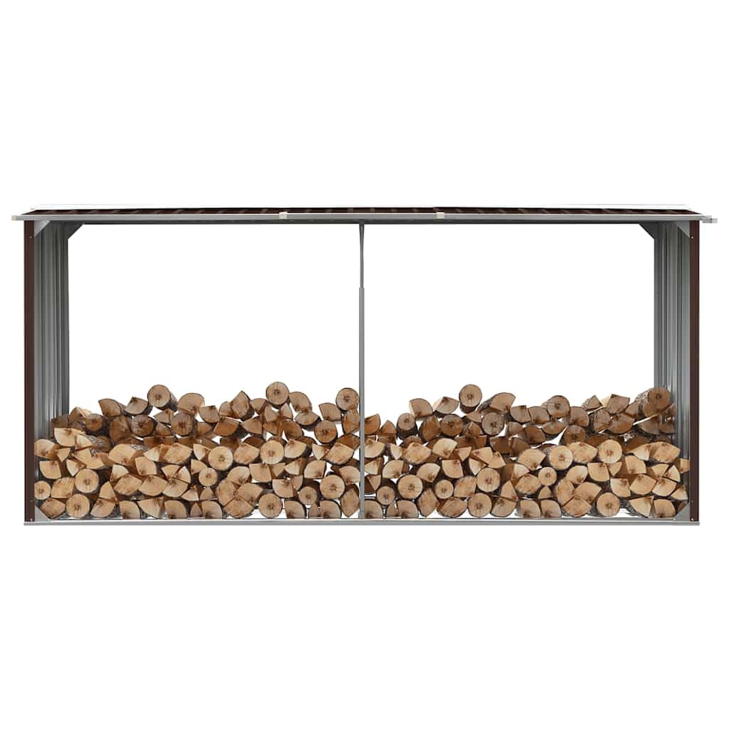 Genérico Casetilla para leña Acero galvanizado marrón 330x92x153 cm,Casa y jardín,Accesorios para hornos de leña y chimeneas,Accesorios para Bolsas y Soportes de leña-47087