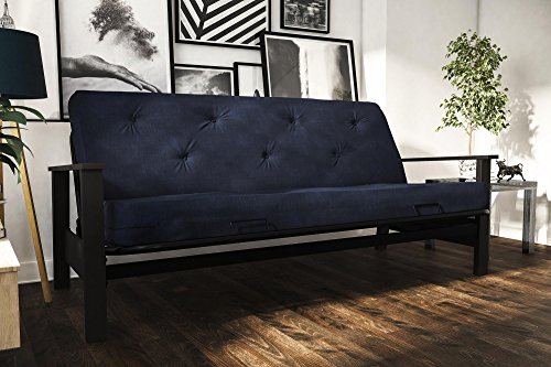 DHP Bergen Convertible Futon with 6-inch Coil Mattress, Navy