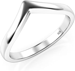 925 Sterling Silver Chevron Stackable Ring