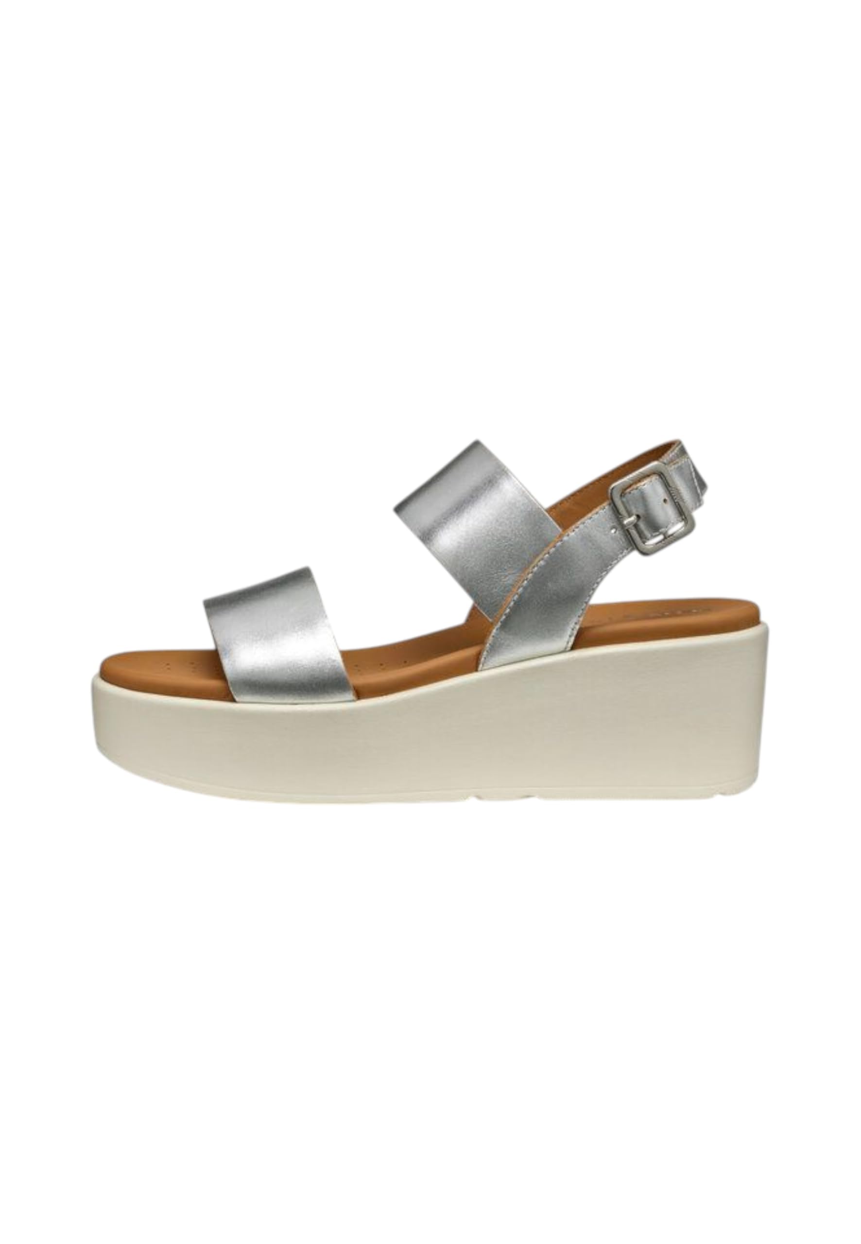 Geox Women's D XAND 2.2S A Wedge Sandal, Silver, 7.5 UK