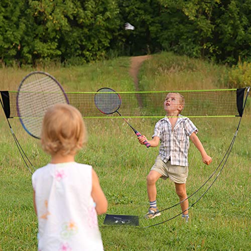 AmazeFan Portable Badminton Net Set with Stand & Carrying Bag, Folding Volleyball Tennis Badminton Net – Easy Setup for Beach/Indoor Court, Outdoor, No Tools or Stakes Required - Thumbnail 4