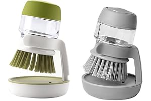 2-Piece Dish Brush with Soap Dispenser and Holder