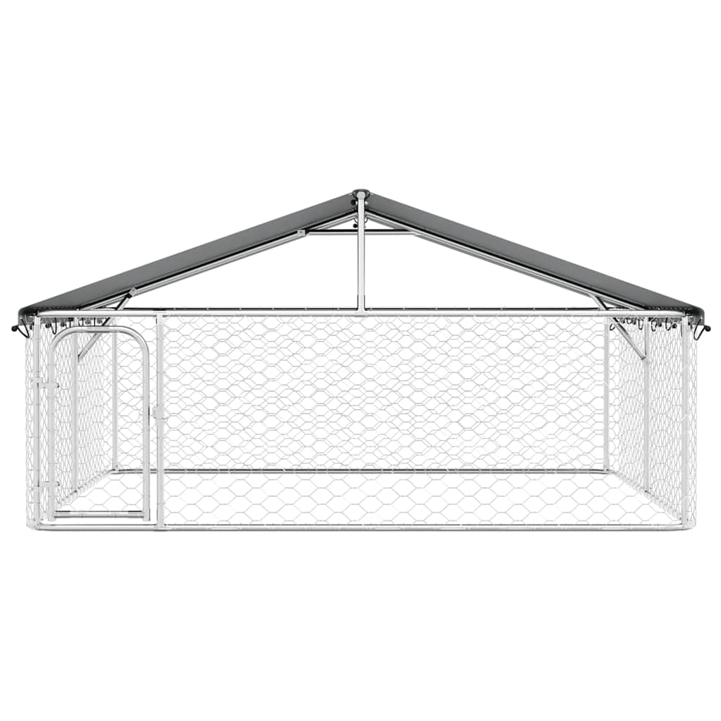 Gran caseta para perros al aire libre con techo 300 x 300 x 150 cm de acero galvanizado, polietileno resistente a los rayos UV, protección y seguridad para cachorros, camping, jardín, uso en
