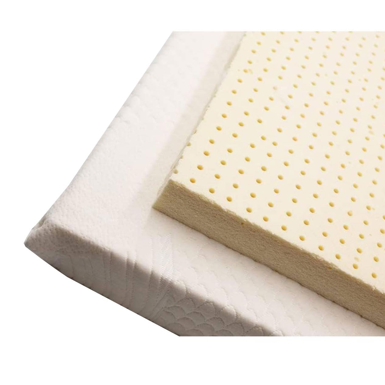 ORGANIC TEXTILES Organic Latex Mattress Topper with Cotton Cover - Made in USA (3 Inches Full, Soft)