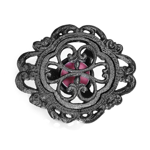 Sumnacon Cast Iron Teapot Warmer Dish Cups Heater Decorative Trivet with Tealight Holder - Rustic and Heavy Duty Tealight Candle Holder Stands - Elegant Food Warmer for Tea, Coffee, Milk