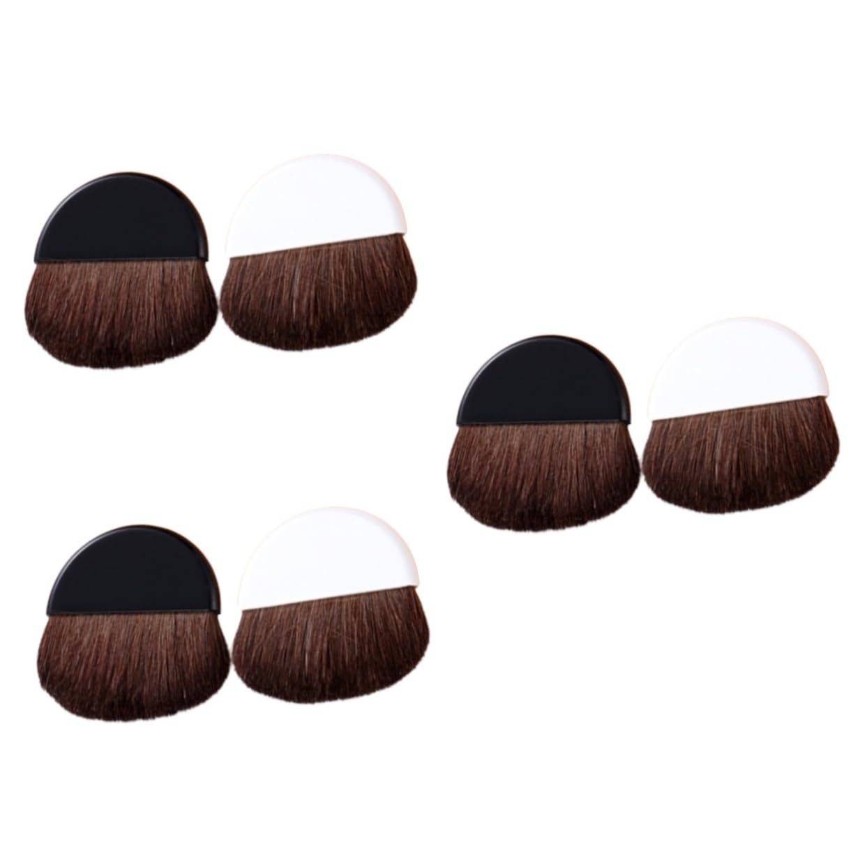 Beatifufu 3sets Portable Professional Makeup Brushes Double-sided Blush Foundation Brush Soft Dense for Beauty 2pcs*3